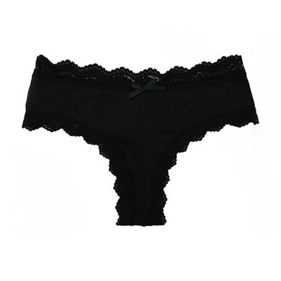 Levmjia Womens Lace Underpants Mid Rise Breathable Solid Color Comfortable Cotton Plus Size No Show Panties Soft Stretch Seamless For Everyday Wear