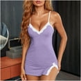 thumbnail image 1 of Levmjia Womens Lingerie Exotic Sets Comfortable Cotten Sling Dress Lace V-Neck Underwear Sets Nightdress, 1 of 5