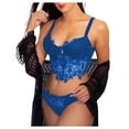 thumbnail image 1 of Levmjia Womens Lingerie See Through for Bodysuit Perspective Tight Backless Lace Suspended Top With Underwear Set, 1 of 4
