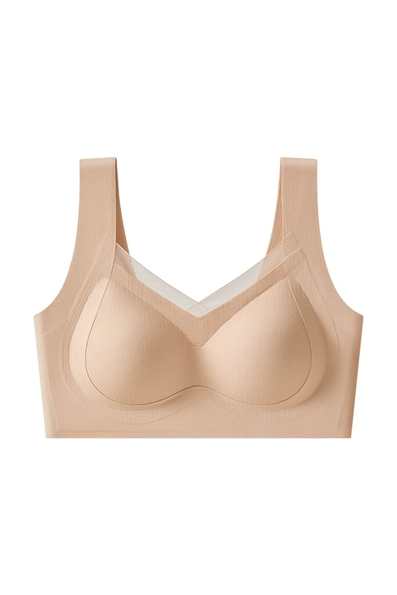 Womens Mesh Stitching Seamless Wireless Bra Breathable Comfortable Supportive Adjustable Strap Everyday Lingerie For All Day Wear