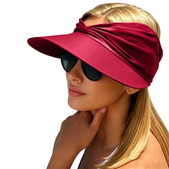Levmjia Womens Open Top Sun Visor Hat UV Protection Ponytail Design Summer Lightweight Packable Outdoor Travel Beach Daily Casual Wear