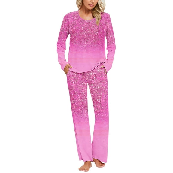 Levmjia Womens Pajama Set Cotton Long Sleeve Winter Sleepwear Loungewear 2 Piece Set Soft Comfortable Warm Flannel Pajamas for Women Home Relax Nightwear