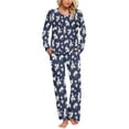 thumbnail image 1 of Levmjia Womens Pajama Set Cotton Long Sleeve Winter Sleepwear Loungewear 2 Piece Set Soft Comfortable Warm Flannel Pajamas for Women Home Relax Nightwear, 1 of 6