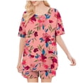 thumbnail image 1 of Levmjia Womens Pajama Set 2 Piece Short Sleeve Cotton Sleepwear Loungewear Soft Comfortable Summer Nightwear Set Casual Home Wear with Pants Floral Print Machine Washable, 1 of 6