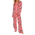 thumbnail image 1 of Levmjia Womens Pajama Set Fashion Long Sleeve Lapel Printed Casual Printed 2 Piece Set Pants Soft Comfortable Sleepwear Home Wear Winter Spring Nightwear, 1 of 8