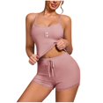 thumbnail image 1 of Levmjia Womens Pajama Set Summer Short Sleeve Short Pants Sleepwear Loungewear 2 Piece Set Soft Breathable Polyester Comfortable Casual Home Outfit Solid Color, 1 of 5