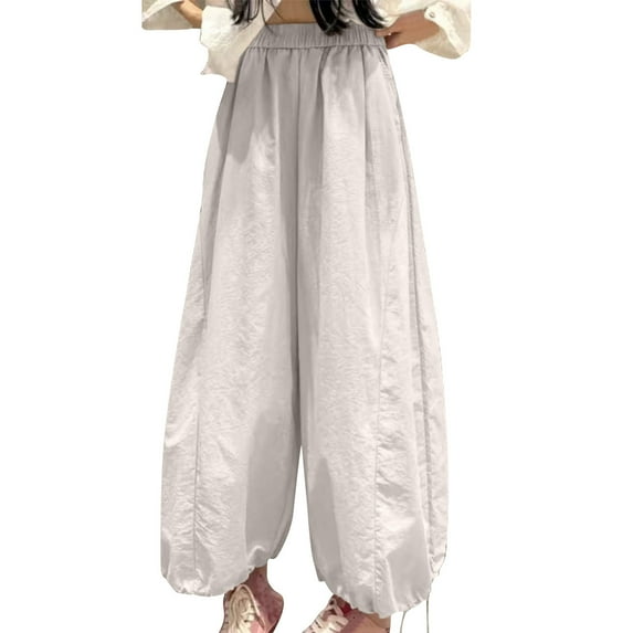 Levmjia Womens Pants High Waisted Casual Soft Cotton Stretchy Wide Leg Lounge for Spring Fall Comfortable Elastic Waist Solid Color Workout Yoga Travel Sizes XS XXL