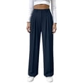 thumbnail image 1 of Levmjia Womens Pants Stretch Office Casual Solid Color Straight Leg Trousers With Pockets Comfortable Breathable Fabric Work Business Everyday Wear, 1 of 9