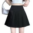 thumbnail image 1 of Levmjia Womens Pleated Short Skirt High Waist A Line Skirt Solid Color Anti Chafing Lined Mini Skirt Soft Stylish For Daily Dating Party Vacation Spring Summer Wear, 1 of 9