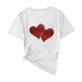 thumbnail image 1 of Levmjia T Shirts For Women Casual Shirt Fashion Printed Round Neck Short Sleeve Tops Loose Valentine Pullover Dating Tees Daily Wear, 1 of 5
