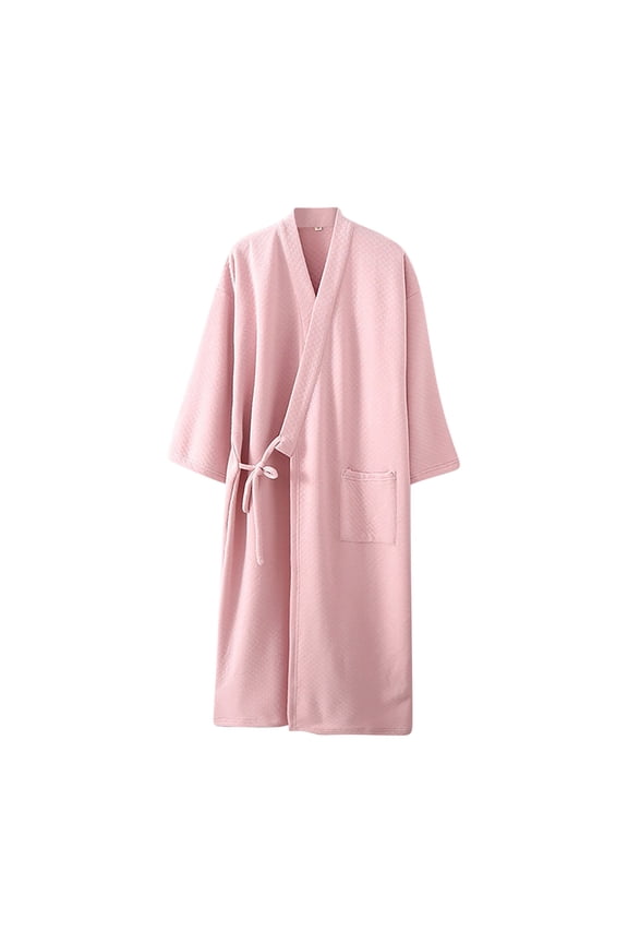 Womens Robe casual Pockets Soft Long Sleeve Bathrobe loose Spa Hotel Robes for Pregnancy Maternity Comfortable wear