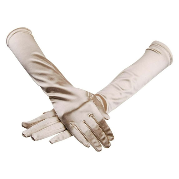 Levmjia Womens Satin Long Gloves Wedding Bridal Evening Party Prom Touchscreen Compatible Elegant Opera Gloves for Special Occasions Sale