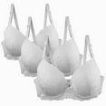 thumbnail image 1 of Levmjia Womens Sexy Plus Size Seamless Push Up Lace Bra Comfortable Breathable Underwear Soft Nylon Everyday Wear All Season Solid Color Non Adjustable Straps Hand Wash S-4XL, 1 of 4