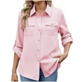 thumbnail image 1 of Levmjia Womens Shirt Blouse Long Sleeve Cotton V Neck Casual Work Office Top Comfortable Breathable Wrinkle Free Spring Fall Fashion, 1 of 8
