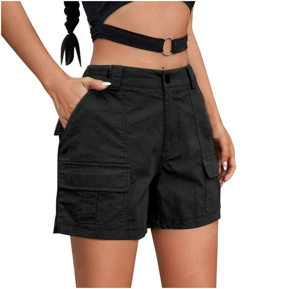 Levmjia Womens Shorts Casual Solid Color Slim High Waist Work Straight Leg Comfortable Stretchy Soft Fabric Workwear Daily Wear Office Pants