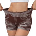 thumbnail image 1 of Levmjia Womens Denim Shorts Yoga Printed High Elasticity Casual Mid Waist Outside Comfortable Breathable Vacation Sports Fitness Daily Wear, 1 of 9