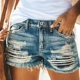 thumbnail image 1 of Levmjia Womens Shorts Plus Size Summer Pants Jeans High Waist Slim Hole Shorts pants, 1 of 6