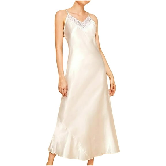 Levmjia Womens Sleep Dress Summer Sleeveless Nightgown Soft Breathable Cotton V Neck Loose Comfortable Sleepwear for Women Home Lounge Night Dress