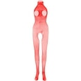 thumbnail image 1 of Levmjia Womens Sleeveless Fishnet Bodystocking One Piece Lingerie Set High Neck Mesh Jumpsuit Stretchy Soft Breathable Romantic Private Date Nights Solid Color, 1 of 7