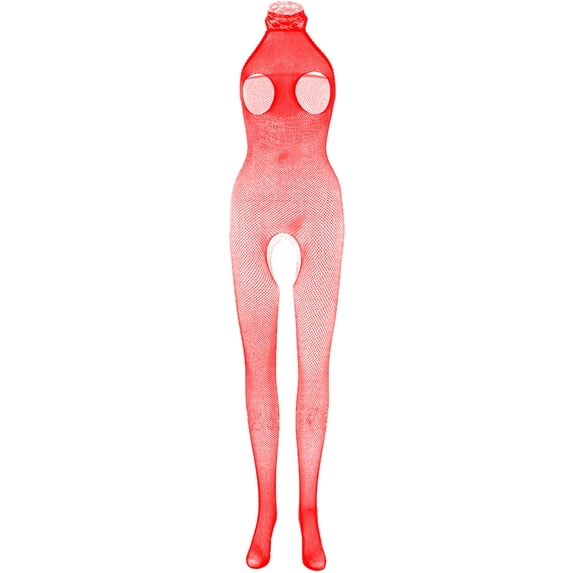 Levmjia Womens Sleeveless Fishnet Bodystocking One Piece Lingerie Set High Neck Mesh Jumpsuit Stretchy Soft Breathable Romantic Private Date Nights Solid Color