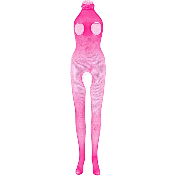 Levmjia Womens Sleeveless Fishnet Bodystocking One Piece Lingerie Set High Neck Mesh Jumpsuit Stretchy Soft Breathable Romantic Private Date Nights Solid Color