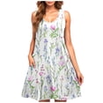 thumbnail image 1 of Levmjia Womens Sleeveless Floral Dress Casual Summer Cotton Spaghetti Strap Round Neck Loose Fit Beach Vacation Sun Dress Multi Color Option, 1 of 5