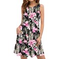 thumbnail image 1 of Levmjia Womens Sleeveless Summer Dress Casual Floral Round Neck Loose Fit Cotton Comfortable Beach Vacation Outfit Multi Color Options, 1 of 9