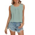 thumbnail image 1 of Levmjia Womens Sleeveless Tank Top Casual Chiffon Blouse Round Neck Solid Color Shirt Soft Comfortable Pullover T Shirt Fashion Tee Spring Summer, 1 of 5