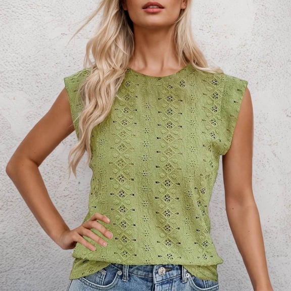 Levmjia Womens Sleeveless Tank Tops Casual Summer Tshirts Soft Lightweight Polyester Pullover Tee Solid Blouse for Daily Wear Party Dating