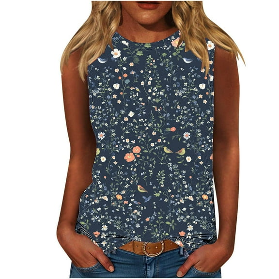 Levmjia Womens Sleeveless Tank Tops Summer Casual Loose Round Neck Cotton Blouse for Women Fashion Comfortable Breathable Trendy Streetwear