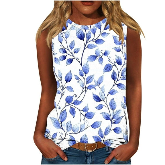Levmjia Womens Sleeveless Tank Tops Summer Casual Loose Round Neck Cotton Blouse for Women Fashion Comfortable Breathable Trendy Streetwear