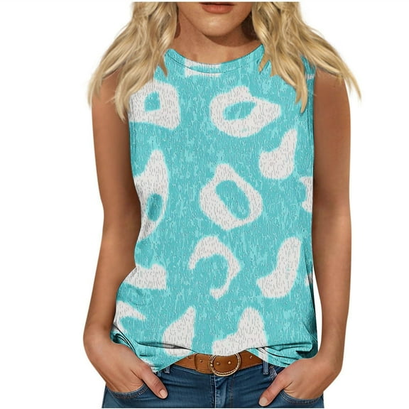 Levmjia Womens Sleeveless Tank Tops Summer Casual Loose Round Neck Cotton Blouse for Women Fashion Comfortable Breathable Trendy Streetwear