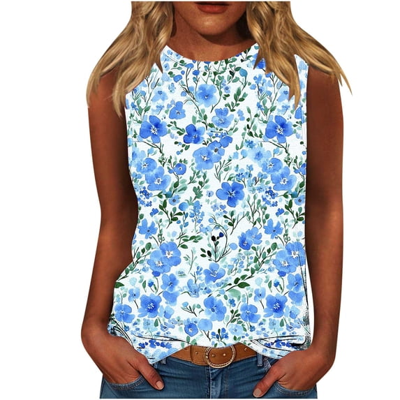 Levmjia Womens Sleeveless Tank Tops Summer Casual Loose Round Neck Cotton Blouse for Women Fashion Comfortable Breathable Trendy Streetwear