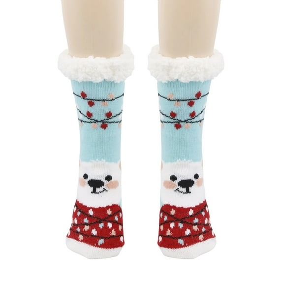 Levmjia Womens Socks Christmas Casual Fashion Cotton Thermal Winter Warm Crew Socks Solid Color Soft Comfortable Thick Cozy Non Slip Everyday