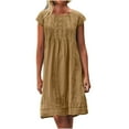 thumbnail image 1 of Levmjia Womens Summer Dress Round Neck Floral Sleeveless Loose Fit Casual Sundress Polyester Breathable Comfortable Beach Vacation Multi Color Options, 1 of 8