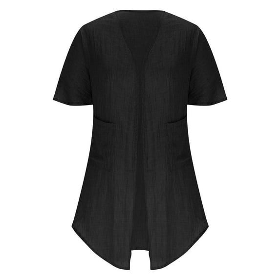 Levmjia Womens Summer Fall Thin Cardigan Loose Fit Cotton and Linen Comfy Flowy Mid-length Cardigans