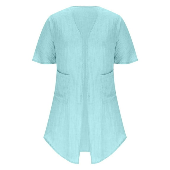 Levmjia Womens Summer Fall Thin Cardigan Loose Fit Cotton and Linen Comfy Flowy Mid-length Cardigans