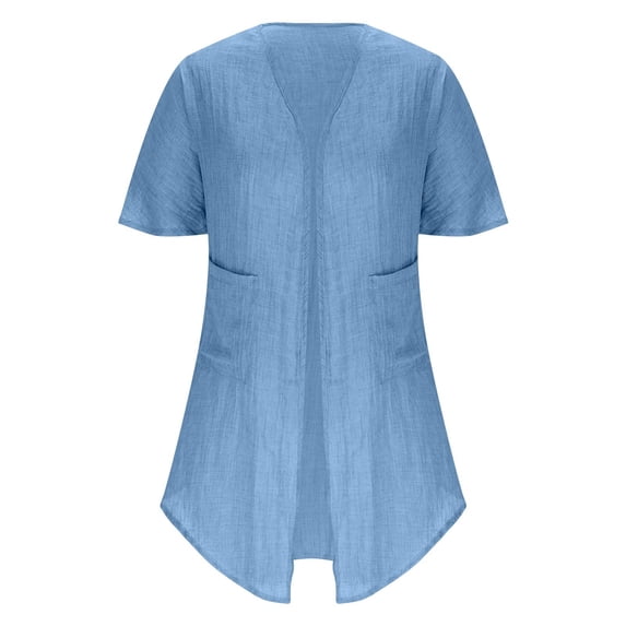 Levmjia Womens Summer Fall Thin Cardigan Loose Fit Cotton and Linen Comfy Flowy Mid-length Cardigans