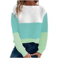 thumbnail image 1 of Levmjia Womens Sweater Casual Long Sleeve Crew Neck Pullover Soft Comfortable Knitted Contrast Stitching Top For Fall Winter Office Daily Wear, 1 of 9