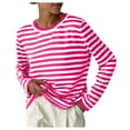 thumbnail image 1 of Levmjia Womens Sweater Casual Striped Knitted Crew Neck Long Sleeve Soft Acrylic Undershirts Top For Winter Fall Daily Wear, 1 of 4