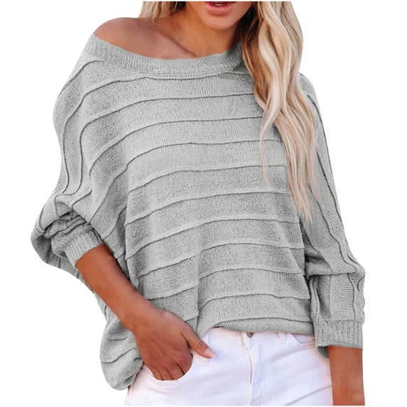Levmjia Womens Sweater Long Sleeve Oversized Soft Acrylic Pullover Casual Solid Color Round Neck Comfortable Winter Fall Loose Fit Top