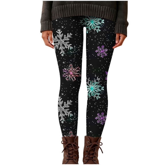 Levmjia Womens Pants Christmas Printed Casual Tight Yoga Comfy Work Elastic High Waist Sweatpants Fashion Bottoming Pants Sports Daily Wear