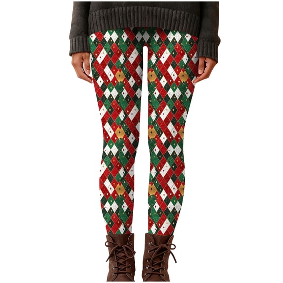 Levmjia Womens Pants Christmas Printed Casual Tight Yoga Comfy Work Elastic High Waist Sweatpants Fashion Bottoming Pants Sports Daily Wear