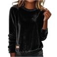 thumbnail image 1 of Levmjia Womens Sweatshirt Casual Long Sleeve Round Neck Solid Color Pullover Comfortable Soft Warm Jacket Work Holiday Commute Home Relaxation, 1 of 6