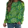 thumbnail image 1 of Levmjia Womens Sweatshirts Fashion Loose Round Neck Solid Color Long Sleeve St. Patrick's Day Printed Casual Shirt Holiday Breathable Comfortable Work Home Wear, 1 of 7