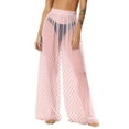 thumbnail image 1 of Levmjia Womens Swim Cover Up Pants Quick Dry Beach Vacation Chiffon Solid Color Wide Leg Sun Protection Lightweight Chiffon Pants For Pool Hot Spring, 1 of 7