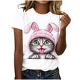 thumbnail image 1 of Levmjia Womens T Shirt Casual Short Sleeve Easter Printed Round Neck Loose Fit Printed Top Summer Polyester Comfortable Fashion Tee, 1 of 5