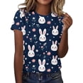 thumbnail image 1 of Levmjia Womens T Shirts Easter Printed Short Sleeve Casual Tops Summer Graphic Tee Round Neck Pullover Soft Comfortable Stretch Fit Daily Wear, 1 of 5