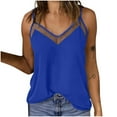 thumbnail image 1 of Levmjia Womens Tank Tops Casual Fashion Sleeveless Camisole With Straps V Neck Pure Color Blouse Polyester Patchwork Solid Color Top Vacation Party Daily Wear, 1 of 8