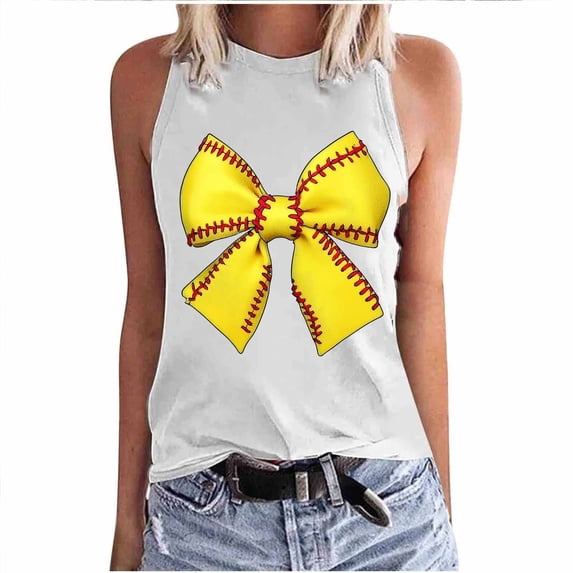 Levmjia Womens Tank Tops Casual Loose Fit Round Neck Element Printed Tops Sleeveless Soft Comfortable Streetwear Fashion Daily Wear Summer